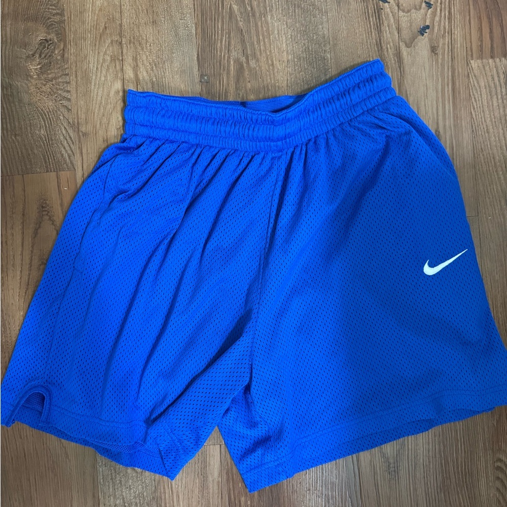 Nike Bright Blue Mesh Shorts with White Swoosh